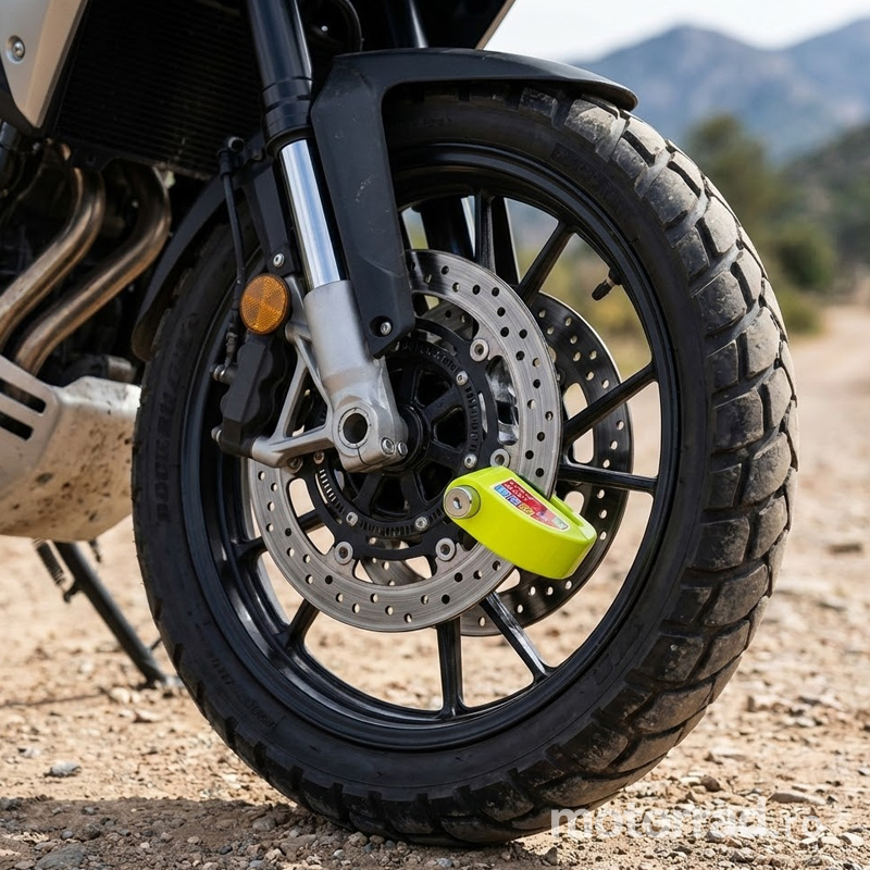 Blocator disc frână moto cu alarmă, antifurt