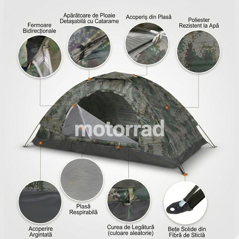 cort-2persoane-ultrausor-portabil-ture-moto3 Cort 2 persoane pentru camping cu moto, ventilat cu plasă, montare rapidă, husă inclusă